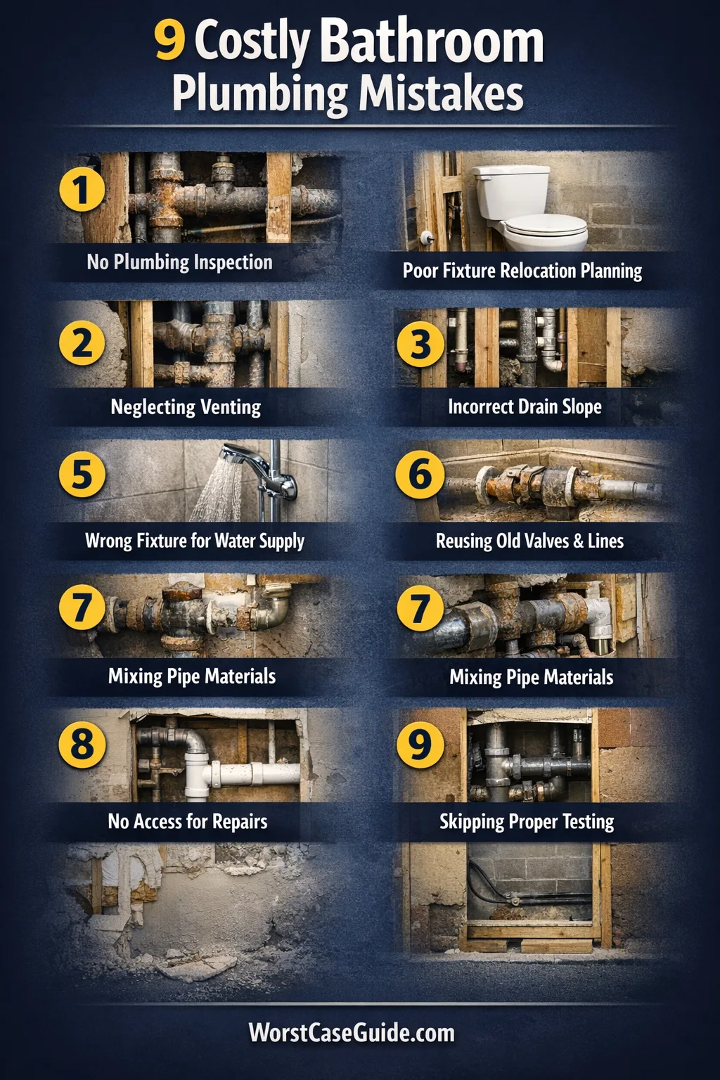 Close-up of a bathroom sink drain pipe with visible leaks from plumbing mistakes in a remodel.