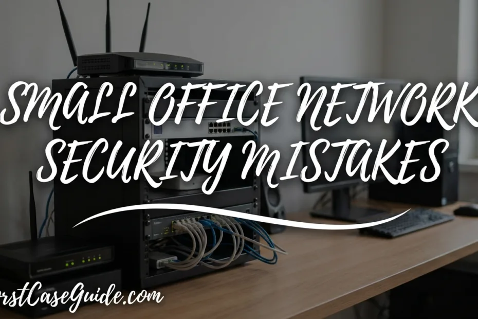 Common small office network security mistakes that can lead to avoidable risks and vulnerabilities.