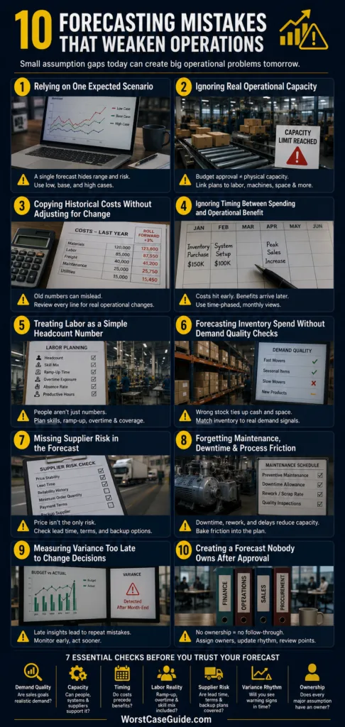 Common mistakes in budget forecasting that can undermine effective operations planning and lead to financial setbacks.