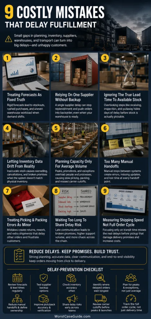 Common supply chain mistakes can lead to fulfillment delays and affect customer satisfaction, making efficient logistics crucial for success.